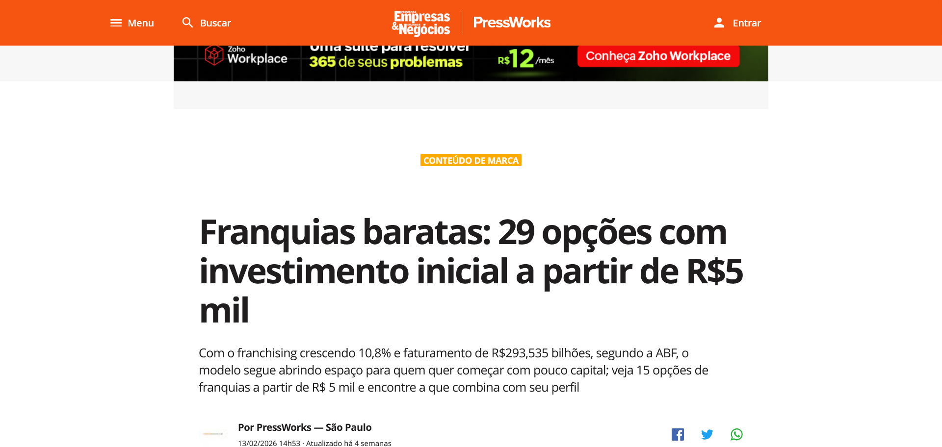 Revista Pequenas Empresas e Grandes Negócios